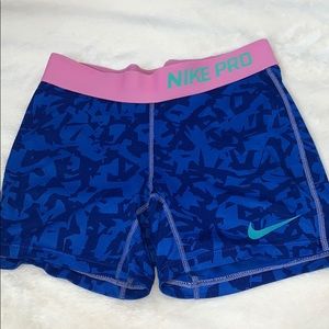 Colorful printed Nike pros spandex